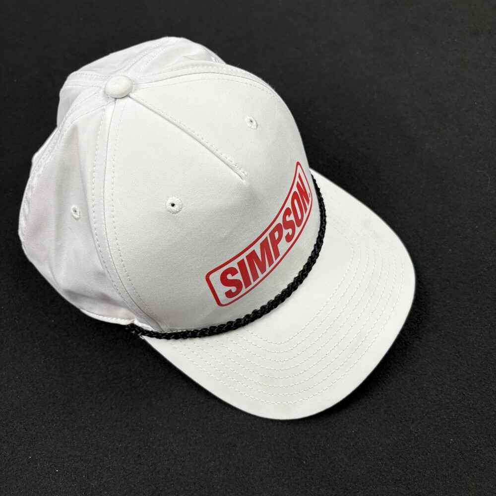 Simpson Racing Hat Cap Snap Back Men One Size White Richardson Rope Adjustable